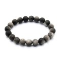 Браслет из Обсидиана Луна шарик 9мм, 17,5г