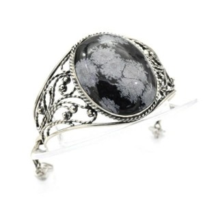 Браслет из обсидиана "Овал", 18 см.