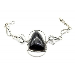 Браслет обсидиан, 17 см.