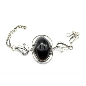 Браслет обсидиан, 17 см.