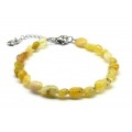 Браслет из опала желтого галтовка 7*9мм, 19см