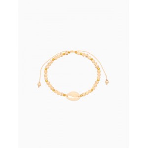 Браслет «Моана», длина 16 см, камень пирит, белый