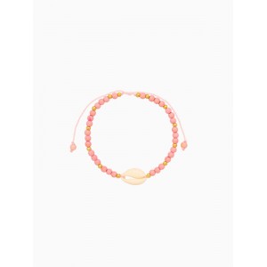 Браслет «Моана», длина 16 см, камень пирит, розовый