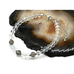 Браслет из циркона с раухтопазом рондель гр.6*5мм, 18см (иск.)