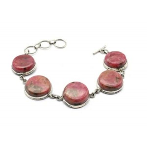 Браслет из родонита, 17см.