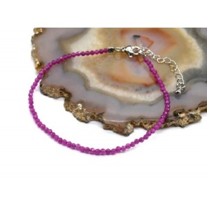 Браслет из рубина шарик гр.2мм, 19см