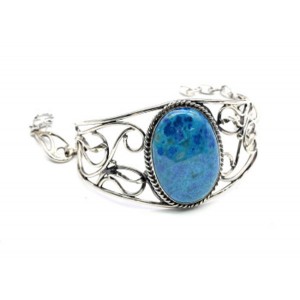 Браслет с хризоколлой, 17 см