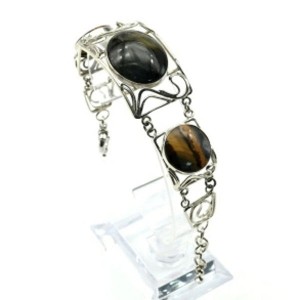 Браслет тигрово-соколиный глаз, 17см.