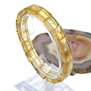 Браслет с гранями 11*11мм из лимонного топаза