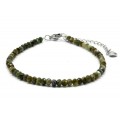 Браслет из турмалина зеленого рондель гр.4*3мм, 18см