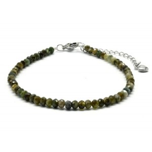 Браслет из турмалина зеленого рондель гр.4*3мм, 18см