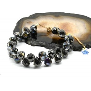 Браслет из циркона капля 10*8мм цвет турмалин, 16см (иск.) Браслет из циркона капля 10*8мм цвет турмалин, 16см (иск.)