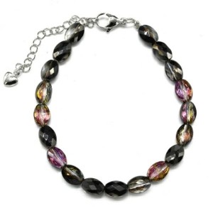 Браслет из циркона овал 6*8мм цвет турмалин, 18см (иск.)