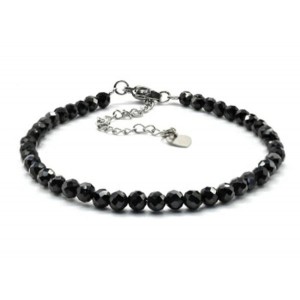 Браслет из турмалина шерл шарик гр.4мм, 18см