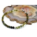 Браслет из турмалина зеленого шарик гр.4мм, 18см