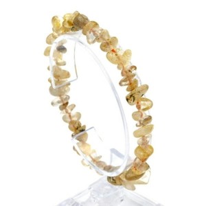 Браслет с крошкой рутилового кварца (волосатик золотой), 16см