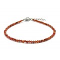 Браслет из фианитов шарик гр.2мм цвет терракотовый, 17см (иск.)