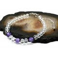 Браслет из циркона рондель гр.6*5мм цвет фиолетовый, 18см (иск.)
