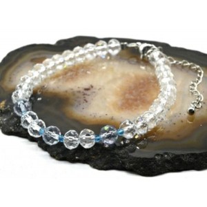 Браслет из циркона рондель гр.6*5мм цвет голубой, 18см (иск.)