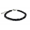 Браслет из циркона огранка 4мм цвет черный, 17см (иск.)