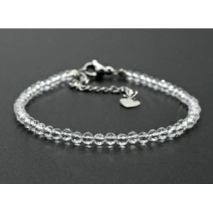 Браслет из циркона шарик гр.3мм цвет хрусталь, 17см (иск.)