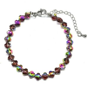 Браслет из циркона клевер 6мм цвет фиолетовый хамелеон, 18см (иск.) Браслет из циркона клевер 6мм цвет фиолетовый хамелеон, 18см (иск.)