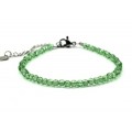 Браслет из циркона шарик гр.3мм цвет зеленый, 17см (иск.)