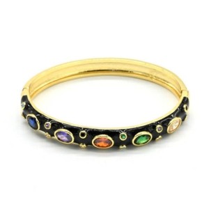 Браслет круглый с эмалью и цирконами цвет черный, 16,5см (иск.) Браслет круглый с эмалью и цирконами цвет черный, 16,5см (иск.)