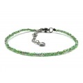 Браслет из циркона шарик гр.2мм цвет зеленый, 19см (иск.)