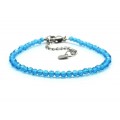 Браслет из циркона шарик гр.3мм цвет голубой, 17см (иск.)