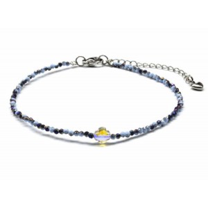 Браслет на ногу из циркона шарик гр.2мм, цвет серо-голубой, 21см (иск.) Браслет на ногу из циркона шарик гр.2мм, цвет серо-голубой, 21см (иск.)