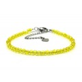 Браслет из циркона шарик гр.3мм цвет лимонный, 17см (иск.)