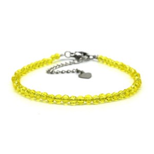 Браслет из циркона шарик гр.3мм цвет лимонный, 17см (иск.) Браслет из циркона шарик гр.3мм цвет лимонный, 17см (иск.)