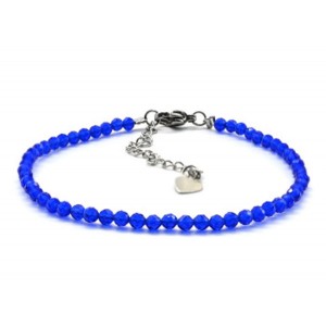 Браслет из циркона шарик гр.3мм цвет синий, 17см (иск.) Браслет из циркона шарик гр.3мм цвет синий, 17см (иск.)