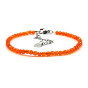 Браслет из циркона шарик гр.3мм цвет оранжевый, 17см (иск.) Браслет из циркона шарик гр.3мм цвет оранжевый, 17см (иск.)