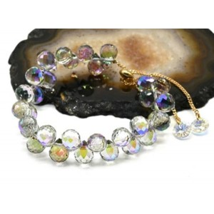 Браслет из циркона капля 10*8мм цвет сиреневый хамелеон, 16см (иск.) Браслет из циркона капля 10*8мм цвет сиреневый хамелеон, 16см (иск.)