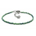 Браслет из циркона шарик гр.2мм цвет зеленый, 19см (иск.)