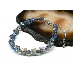 Браслет из циркона бабочка 6*8мм цвет синий, 18см (иск.) Браслет из циркона бабочка 6*8мм цвет синий, 18см (иск.)