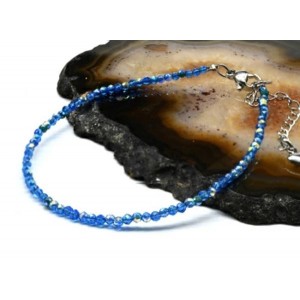 Браслет из циркона шарик гр.2мм цвет синий яркий, 19см (иск.) Браслет из циркона шарик гр.2мм цвет синий яркий, 19см (иск.)