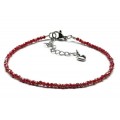 Браслет из циркона шарик гр.2мм цвет ягодный, 19см (иск.)