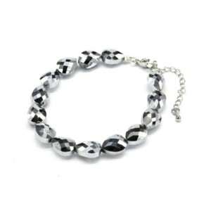 Браслет из циркона капля 9*12мм цвет серебристый, 18см (иск.) Браслет из циркона капля 9*12мм цвет серебристый, 18см (иск.)