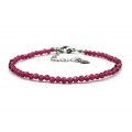 Браслет из циркона шарик гр.3мм цвет малиновый, 17см (иск.)