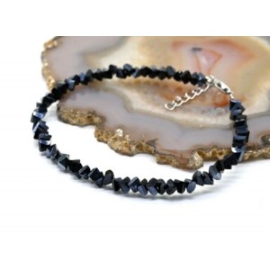 Браслет из циркона огранка 4мм цвет сине-черный, 18см (иск.) Браслет из циркона огранка 4мм цвет сине-черный, 18см (иск.)