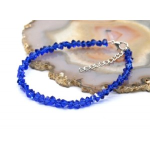 Браслет из циркона огранка 4мм цвет синий яркий, 17см (иск.) Браслет из циркона огранка 4мм цвет синий яркий, 17см (иск.)