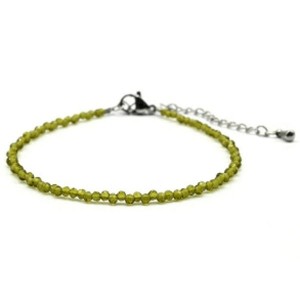 Браслет из граненых бусин мелких 2мм циркон цвет оливковый, 17см (иск.) Браслет из граненых бусин мелких 2мм циркон цвет оливковый, 17см (иск.)