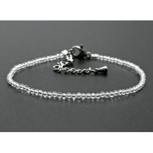 Браслет из граненых бусин мелких 2мм циркон цвет хрусталь, 17см (иск.) Браслет из граненых бусин мелких 2мм циркон цвет хрусталь, 17см (иск.)