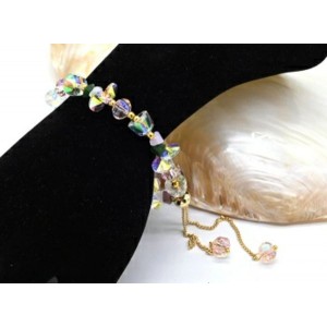 Браслет из циркона цвет розовый, 16см (иск.)