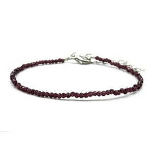 Браслет из граненых бусин мелких 2мм циркон цвет фиолетовый, 17см (иск.)