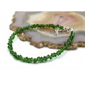 Браслет из циркона огранка 4мм цвет зеленый, 17см (иск.)