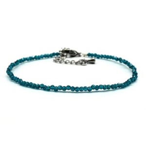 Браслет из граненых бусин мелких 2мм циркон цвет мурена, 17см (иск.)